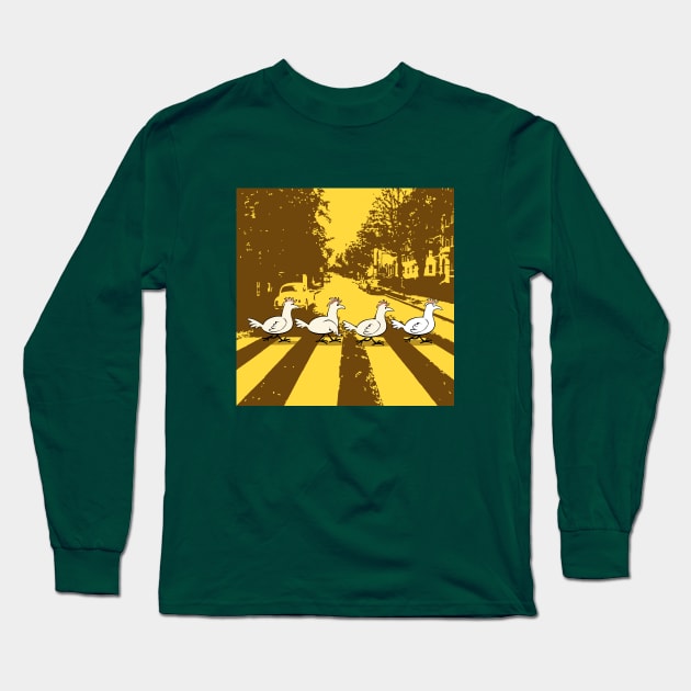 Abbey Road chickens Long Sleeve T-Shirt by Brash Ideas